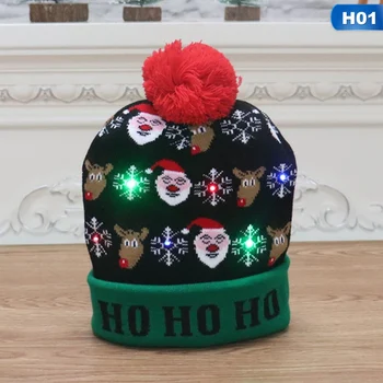 2020 Štýlové Pletené Vianočné Hat Čiapočku Rozžiariť Teplý Klobúk Pre Deti Dekorácie, Baby, Deti Lesk Zimné Vlna Klobúk Dary