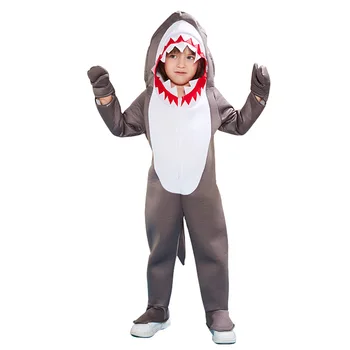 Deti Tichom Zvieratá Shark Jumpsuit Maska Halloween Cosplay Kostýmy Chlapci Dievčatá Predstierať, Že Strana Úlohu Hrať Oblečenie Fáze Show Zdobiť