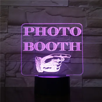 7 Zmena Farby Photobooth Karty Model 3D Lampa USB Tabuľka Osvetlenie Pre Domácnosti Office Coffee Shop Dekor Priateľ Osvetlenie
