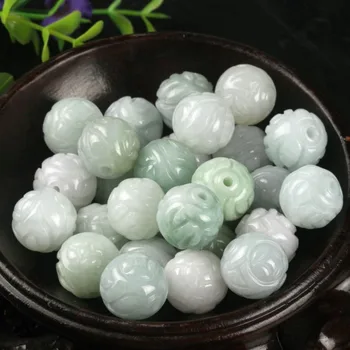 50pcs Čínske Prírodné platovej Triede Jade/Jadeite Prívesok Šťastia Mince DIY Voľné Korálky 12 mm