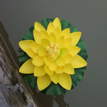 18 cm Umelé Lotosový Kvet EVA Falošné Lotus-Lupene Kvetov lekna Plávajúce Bazén Rastliny Dekor Eva Plastové Multi Farebné Kvety