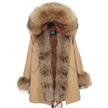 2020 Pravda, Kožušiny Vetrovka ženy zimná bunda s Kapucňou Teple mýval kožušinový kabát Prírodné mýval kožušiny bežné Parkasfaux kožušiny Obloženie kabát