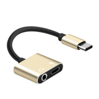 Vysoko Kvalitné Hliníkové Zliatiny 12 cm 2 V 1, USB Typ-C Na 3,5 mm Jack AUX Audio Slúchadlá Adaptér Hudby Nabíjací Kábel