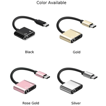 Vysoko Kvalitné Hliníkové Zliatiny 12 cm 2 V 1, USB Typ-C Na 3,5 mm Jack AUX Audio Slúchadlá Adaptér Hudby Nabíjací Kábel