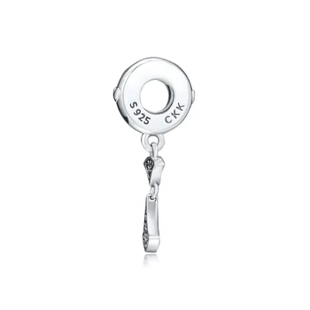 CKK 925 Sterling Silver Jasné, CZ Shell Šaty Visieť Charms Korálky Fit Originálny Náramok, Náhrdelník DIY Šperky Čo perles