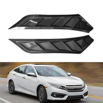 Karbónová Predná Kapota Vzduchu Ventilačné Dekoratívny Kryt pre Honda Civic 10. Gen 2016 2017 2018