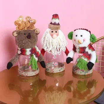 1Pcs Plastové Candy Jar Vianočné Tému Malé Darčekové Tašky Ozdoby na Vianočné stromčeky Vianočné tvorivé Domáce Dekorácie 2019
