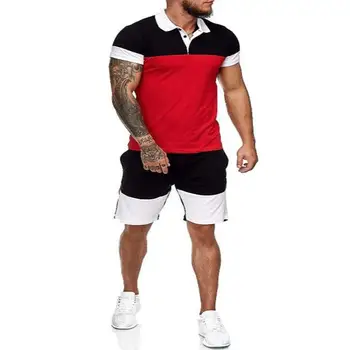 2020 nové letné športové pánske oblek mužov farby zodpovedajúce T-shirt polo tričko hip hop bežné oblek