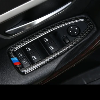 Panel dverí trim, štyri. BMW radu 3 / 4 3GT F30 F32 F34, sklo tlačidlo a okno z uhlíkových vlákien