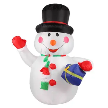 1шт. Снеговик надувной с подсветкой, 2 метра. Веселый, улыбающийся. Быстрая доставка