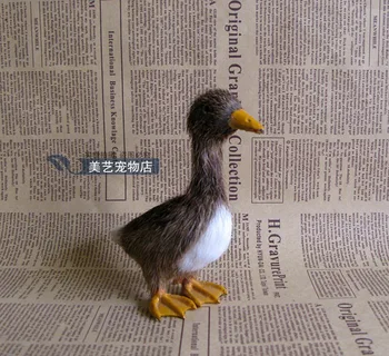 Roztomilý simulácia kačica hračka realisticky šedá divoká kačka bábika model dar, o 15x6x14cm
