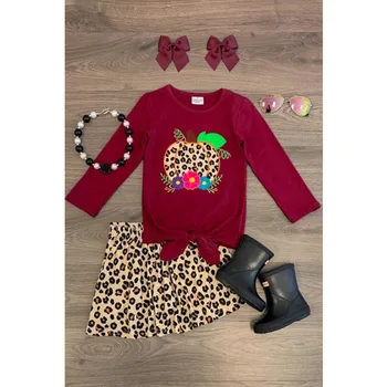 Móda Batoľa Detský Baby Dievčatá Oblečenie Leopard Topy T-Shirts +Sukne, Šaty, Oblečenie 0-4Y Lete