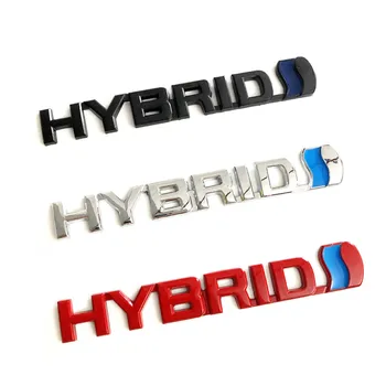 1PC HYBRID 15.2 cm*2 cm Kovové Auto Nálepky Na Zadný Kufor, zadné dvere 3D Odznak Odtlačkový Exteriéru Znak Auto Príslušenstvo