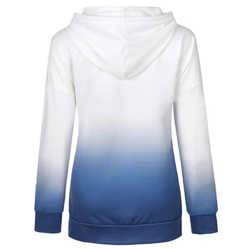 YL Gradient jeseň mikina voľné dlhým rukávom, mikiny pre ženy zimný šport ženy hoodies plus veľkosť módne bežné hoodie