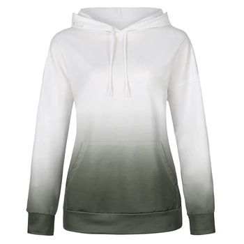 YL Gradient jeseň mikina voľné dlhým rukávom, mikiny pre ženy zimný šport ženy hoodies plus veľkosť módne bežné hoodie