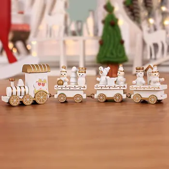 Vianočné Dekorácie Mini Vianočný Drevený Vlak Dekorácie Santa Claus Darčeky, Drevené Vianočné Hračky Vlak