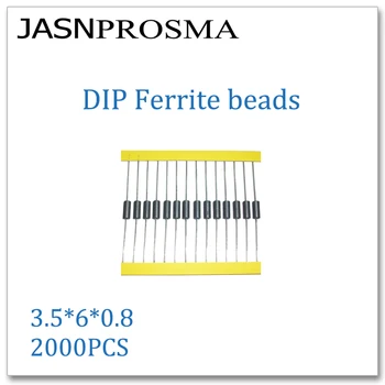 JASNPROSMA 2000PCS 3.5*6*0.8 DIP Feritov korálky Axiálne feritov korálky Magnetické guľôčky Vyrobené v Číne Vysokej kvality