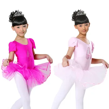 Dieťa tanečné nosiť dieťa kostým výkon kostým žena paillette tylu šaty Diamond petal rukáv latinskej tanca baletné oblečenie