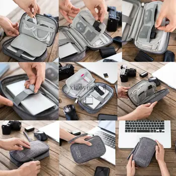 Cestovné Skladovanie Tašky Nylon Elektronika Príslušenstvo Organizátor Cestovné Skladovanie Ruky Tašku Kábel USB Disk Prípade Taška