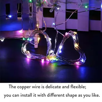 LED1-2M String Svetlá Medený Drôt Batérie Powered Víla Svetlo Vianočné Krytý Spálňa Domov Svadobné Nový Rok Dekorácie urob si sám