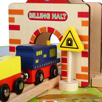 Sada 54pcs Drevené Skladby Vlakovej súpravy Hračiek, Drevených Železničných Magic Brio Hádanky Vzdelávacie Hračky Pre Deti k Narodeninám