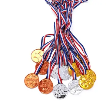 Zlato Striebro Bronz Ocenenie Medaila so Stuhou Plastové Víťaz Ceny pre Deti detské Udalosti v Triede, Škole, Hry, Športové Darček