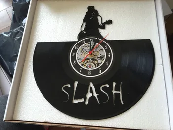 Slash Vinyl Hodiny Nástenné Dekorácie Modern Vintage Domov, Miestnosti, Hudby reloj dial vízia