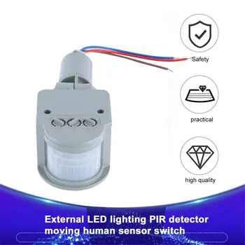 Profesionálne Motion Sensor, Light Switch Vonkajšie AC 220V Automatické Infračervené PIR Snímač Pohybu Prepínač S LED Svetlom