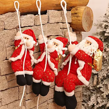 Vianočné Santa Claus Horolezecké Lano Predviesť Vianočný Strom Okno Závesné Dekorácie pre krb, Vianočný stromček