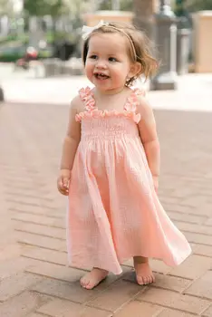 USA Novorodenca Batoľa, Dieťa, Dieťa Dievča Oblečenie 2019 Nové Letné jednofarebné bez Rukávov Strany Bežné Šaty Princezná Sundress