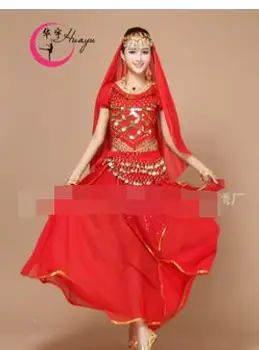 1set/veľa sexy lady brušného tanca nastaviť mince sequined brušný tanec kostým šifón indický tanec oblečenie