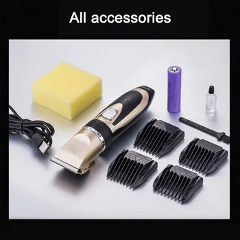 Profesionálne Digitálne Zastrihávač Chĺpkov Súprava Nabíjateľných Elektrické Hair Clipper Mužov Bezdrôtový Nastaviteľné Keramické Účes Nástroj
