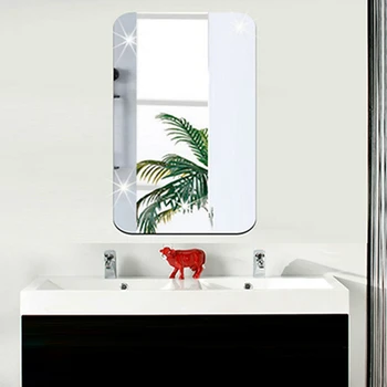Nový Toaletný zrkadlo na stenu-nálepky Zrkadlo na Stenu-Nálepky Ovál A Obdĺžnik Samolepiace Izba Dekor Stick Na Art Decor