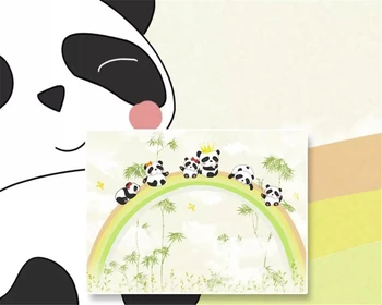 Beibehang Vlastné Deti miestnosti v pozadí 3d tapeta nástenná maľba Rainbow lesa panda foto tapety, papier peint nástenná maľba 3d