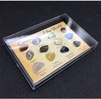 Mini edition kameň 12 druhov prírodných crystal surového kameňa minerálne sklo vzor geografie a geológie učenia v základných a
