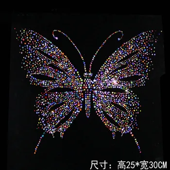Farebný Motýľ Design rýchlu Opravu Drahokamu Prenos Tepla Železa Šitie Drahokamu Motív Embellishment Na odev, Obuv, Sveter