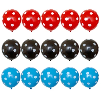 12inch 12pcs Červená čierna lienka latexové balóny mieste polka dot strany baloons Chlapec, Dievča tému narodeninovej party dekor dodanie globos