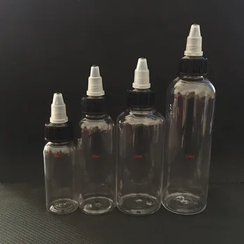 Doprava zadarmo E kvapalina PET Fľaše 100 ml transparentná Fľaša E šťavy Plastové Ihly Fľaše Twist Off Čiapky