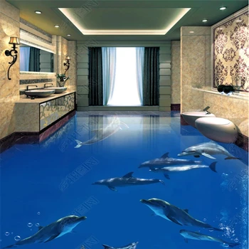Beibehang 3d tapeta na stenu Dolphin skupiny dance 3D kúpeľňa obývacia izba 3d poschodí samolepiace tapety domáce interiér