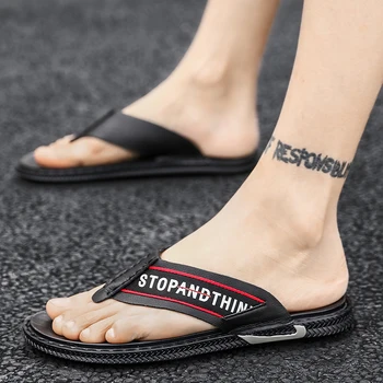 Značka Flip Flops Mužov Papuče Luxusné Kožené Papuče Pláži Bežné Flip Flop Sandále Letné Topánky Pre Muži Móda Vysokej Kvality