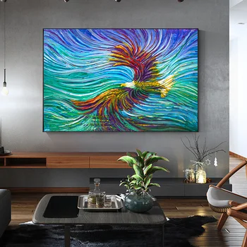 Soaring Eagle farebné olejomaľba na Plátne Umenie Maľovaní Plagátov a Vytlačí Cuadros Domova Wall Art Obrázok pre Obývacia Izba