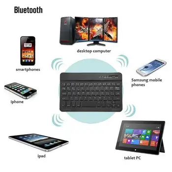 Mini Bezdrôtová Klávesnica Bluetooth 3.0 Nabíjateľná Klávesnica Pre Ipad Telefón, Tabliet Pre Android, IOS, Windows Periférnych zariadení