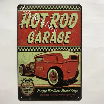 Vintage Hot Rod Garáž Auto Otca BBQ Motocykel Kovov Cín Známky Wall Art Maľovanie Plagátu Bar, Kaviareň Garáž Dekor