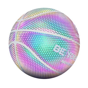 Holografické Žiariace Basketbal Reflexné Svietiace Žiarivky Basketbal Osvetlené Svietiť, Basketbal Noc Hra Č. 7 Basketbal