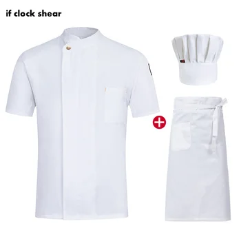 M-4XL Kvalitný hotel stravovanie tričká Unisex Šéfkuchár reštaurácie uniformy pekáreň sporák kuchár Bundy Kuchynské pracovné oblečenie lete