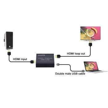 HDMI USB 2.0 Zachytiť Kartu 4K rozlíšení Full HD 1080P Live Video Capture Hra Zachytiť Nahrávanie Prípade Adaptér HDMI Audio Grabber