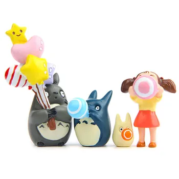 Totoro Balón Miniatúrne Krajiny Figúrka Záhrada Ornament Víla Domov DIY Dekor Micro Krajiny Slávnostné oslavy Bábika Model