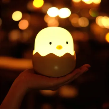 Silikónové Slepačie Vajce Dotykový Snímač s LED Nočné Svetlo Dieťa, Baby, Deti USB Nabíjanie Romantickú Atmosféru Nočnej Lampy MJ915
