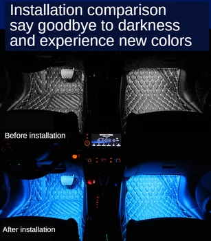 Nové Auto Atmosféru Svetla Footlight Zvuk Kontrolu Atmosféru Svetla LED Dekoratívne Svetlo Bar Auto Pestrý Hudobný Rytmus Svetla
