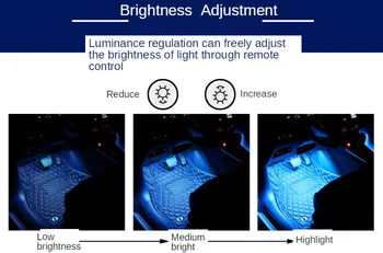 Nové Auto Atmosféru Svetla Footlight Zvuk Kontrolu Atmosféru Svetla LED Dekoratívne Svetlo Bar Auto Pestrý Hudobný Rytmus Svetla